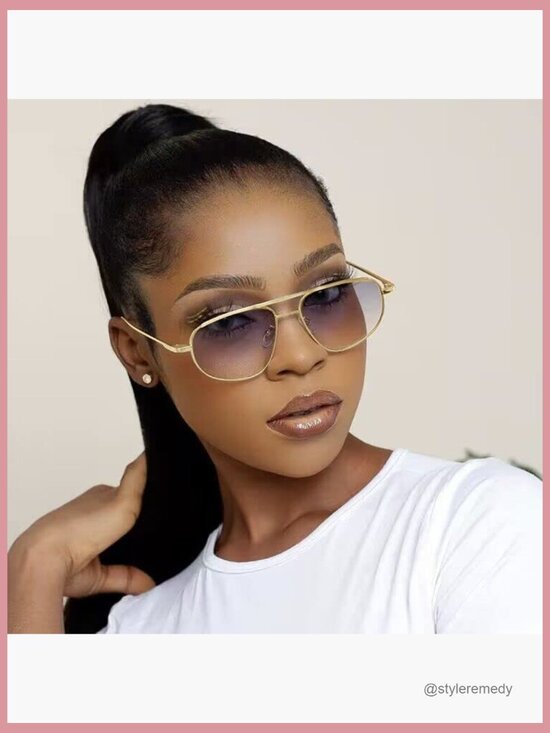 Metal Frame Retro Aviator Sunglasses Small Fit Vintage Oval Lens main image 5